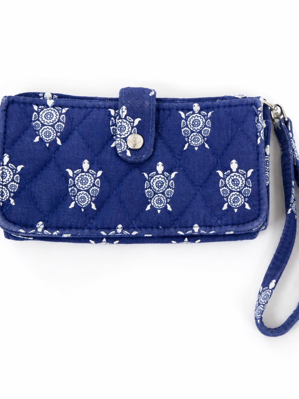 Vera Bradley Quilted Turtle Print Wristlet Wallet Blue Purple